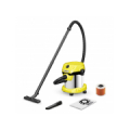 Vacuum Cleaner|KARCHER|Suction power 220 AW|Input power 1000 W|Dust capacity 15 L|Drum vacuum|Cleaning type Dry&wet|Dust container Dust bag|Colour Black/Yellow|1.628-054.0