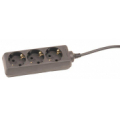 ElectroBase ® Pagarinātājs 5,0m 3rozetes 3G1,0 melns 133005