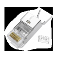 ElectroBase ® Konektors EZ RJ45 (EZ-RJ45 un Easy tipa) ekranēts STP FTP CAT7 CAT6A LAN kabelim | Pass Through