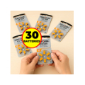 RAYOVAC 30 gab.  Ekonomiskais Komplekts Dzirdes aparāta baterijas | Izmērs 13 | Extra Advanced Zn-Air PR48