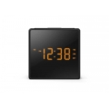 PHILIPS radio pulkstenis ar USB, melns