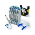 Double-sided Marker Pens ARRTX Oros, 24 Colours, blue tone shade
