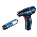 BOSCH. GSR 120-LI 2x2,0Ah 30/14Nm SCREWDRIVER +GLI 12V-300 LAMP CASE