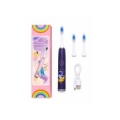 iLike   Kids Rechargeable Sonic Electric Toothbrush, USB Charging, 3 Brush Heads (1+2 Replacement Heads), Soft Bristles, Waterproof, Space Astronaut Design Purple