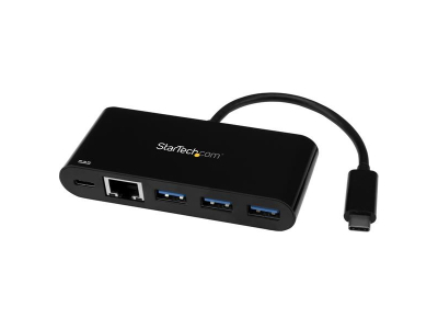 StarTech.com USB-C to Ethernet Adapter with 3-Port USB 3.0 Hub and Power Delivery