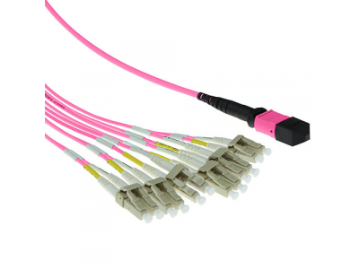 ACT RL7852 fiber optic cable 2 m OM4 MPO/MTP 12x LC Yellow