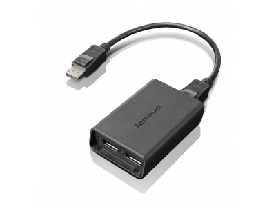 Lenovo DisplayPort to Dual-DisplayPort Monitor Cable USB cable USB A Male Female Black