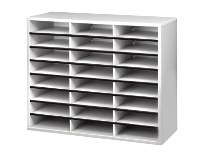 Fellowes 25041 literature rack 24 shelves Grey,White