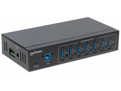 Manhattan 164405 interface hub USB 3.0 (3.1 Gen 1) Type-B 5000 Mbit/s Black