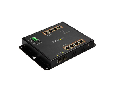 StarTech.com 8-Port PoE+ Gigabit Ethernet Switch plus 2 SFP Connections - Managed - Wall Mount with Front Access