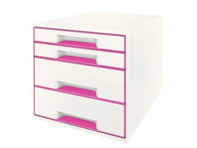 Leitz WOW Cube file storage box Polystyrol Pink,White