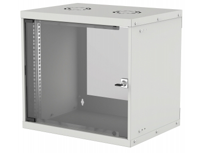 Intellinet 19" Basic Wallmount Cabinet, 9U, 400mm Deep, IP20-Rated Housing, Max 50kg, Flatpack, Grey