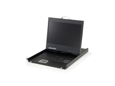 LevelOne 19" Widescreen LCD KVM Rack Console, DE Keyboard