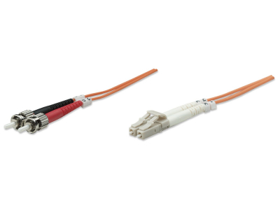 Intellinet Fibre Optic Patch Cable, Duplex, Multimode, LC/ST, 62.5/125 µm, OM1, 2m, LSZH, Orange