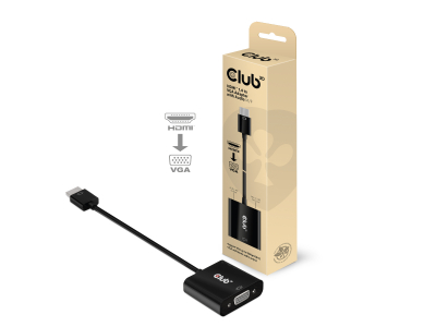 CLUB3D CAC-1302 video cable adapter 0.5 m HDMI Type A (Standard) VGA (D-Sub) Black