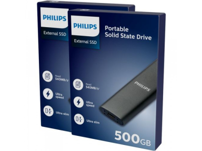 Philips External SSD 500GB Ultra speed Space grey