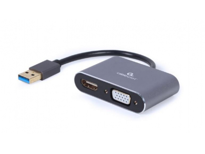I/O ADAPTER USB3 TO HDMI/VGA/GREY A-USB3-HDMIVGA-01 GEMBIRD