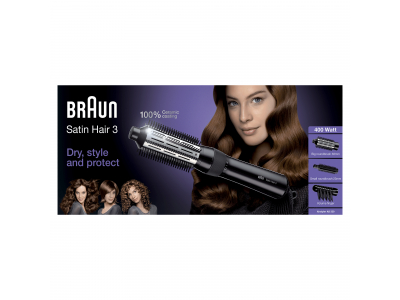 Braun Satin Hair 3 AS 330 Hot air brush Black, Blue, Lilac 400 W 2 m