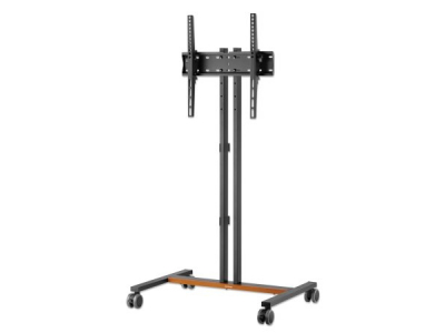 Manhattan TV & Monitor Mount, Trolley Stand (Compact), 1 screen, Screen Sizes: 34-55", Silver, VESA 200x200 to 400x400mm, Max 35kg, Height-adjustable to four levels: 862, 916, 970 and 1024mm, LFD, Lifetime Warranty