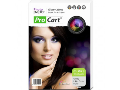 Procart glancēts fotopapīrs A4 260g/m2 20 lapas