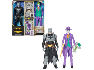DC Comics , Batman Adventures, Batman vs The Joker Action Figures Set, 2 Figures, 12 Armor Accessories, 12-inch Super Hero Kids Toy for Boys & Girls