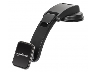 Manhattan Universal Car Dashboard Mount with Magnetic Phone Holder for Smartphones, Horizontal or Vertical Use, Black