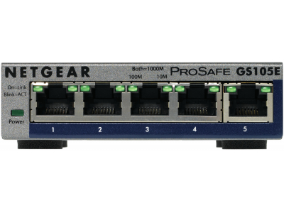 Netgear GS105E-200PES network switch Managed L2/L3 Gigabit Ethernet (10/100/1000) Grey