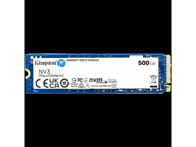Kingston 500GB NV3 SSD M.2 2280 PCIe 4.0 NVMe, Read: 5,000/ Write: 3,000MB/s SNV3S/500G