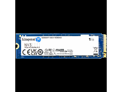Kingston 1TB NV3 SSD M.2 2280 PCIe 4.0 NVMe, Read: 6,000/ Write: 4,000MB/s SNV3S/1000G
