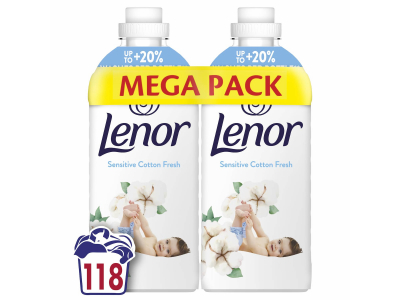 Lenor Sensitive Cotton Fresh veļas mīkstinātājs, 2x1.239ml