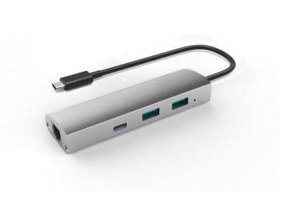 Adapter US3.1 to 2-Port USB 3.0 + 1-Port USB 3.1 with Gigabit Ethernet