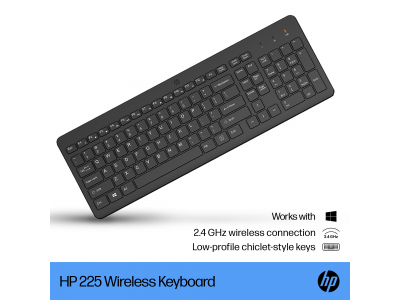  HP 225 Wireless Keyboard, spill resistant - Black - US ENG 805T1AA#ABB