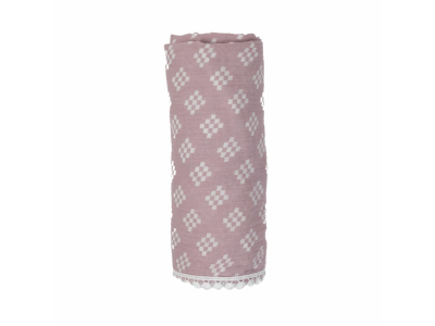Lodger Swaddle Tribe Muslin kokvilnas autiņš, 120x120 cm, Rose