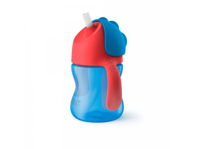 Philips Avent Krūzīte ar elastīgu salmiņu, 200 ml, 9M+, zila