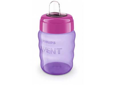 Philips Avent Easy Sip mācību krūzīte,  9M+, 260ml, silikona snīpis, rozā