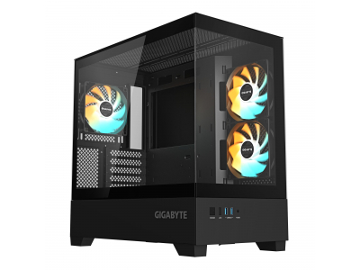 Case|GIGABYTE|C201 PANORAMIC|MidiTower|Case product features Rackmountable/Removeable HDD basket/Transparent panel|Not included|MicroATX|MiniITX|Colour Black|GB-C201P