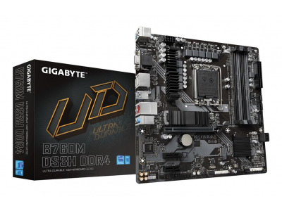 Mainboard|GIGABYTE|B760M DS3H DDR4|Intel B760 Express|LGA 1700|micro ATX|RAM DDR4-SDRAM|4xSlots|2xNumber of M.2 (M) slots|B760MDS3HDDR4
