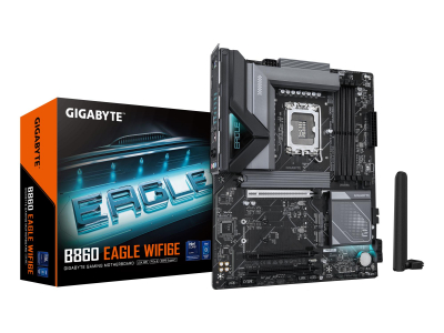 Mainboard|GIGABYTE|Intel B860 Express|LGA1851|ATX|Memory DDR5|Memory slots 4|3xPCI-Express 16x|3xM.2|1xHDMI|1xDisplayPort|1xAudio-In|1xAudio-Out|1xMicrophone|4xUSB 2.0|1xUSB 3.2|1xUSB-C|1xPS/2|1xRJ45|B860EAGLEWIFI6E1.0