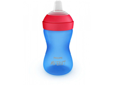 Philips Avent My Grippy mācību krūzīte ar mīkstu snīpi 300ml, 9M+, zila