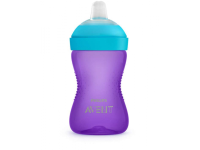 Philips Avent My Grippy mācību krūzīte ar mīkstu snīpi 300ml, 9M+, lillā