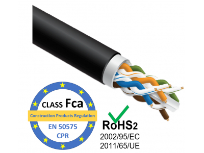 ElectroBase ® LAN Datortīklu kabelis, PRO BASE, CAT6 UTP,  iekšdarbu/ārdarbu montāža, 305m
