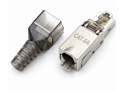 ElectroBase ® CAT6A RJ45 ekranēts modulārs universāls spraudnis | CAT6A/CAT6/CAT5E | Bezinstrumenta montāžai