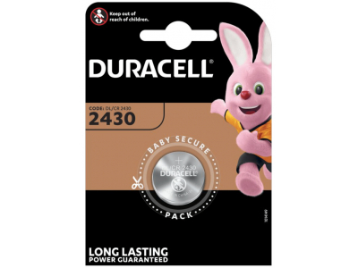 Duracell CR2430 baterijas 3V Duracell litija DL2430 iepakojumā 1 gb.