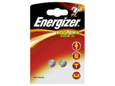 Energizer ® G13 baterijas 1.5V Energizer Alkaline LR44/A76 iepakojumā 2 gb.
