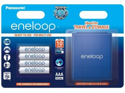 Eneloop Panasonic R03/AAA akumulatori 1.2V Eneloop Ni-MH BK-4MCCEC4BE iepakojumā 4 gb.