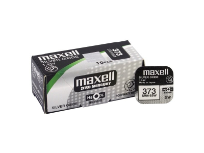 Maxell 373 baterijas 1.55V Maxell sudraba-oksīda SR916SW iepakojumā 1 gb.