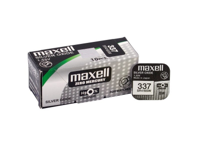 Maxell 337 baterijas 1.55V Maxell sudraba-oksīda SR416SW iepakojumā 1 gb.