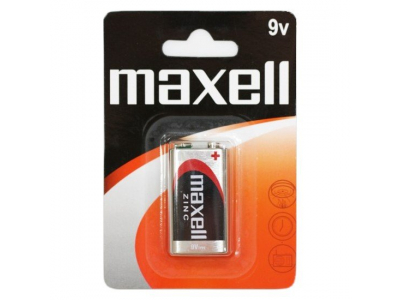 Maxell 9V 6LR61 / 6F22  baterija 9 Volti Maxell Zinc-carbon 1B iepakojumā 1 gb.