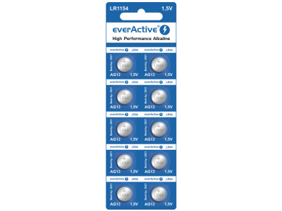 everActive™ G13 baterijas 1.5V everActive Alkaline LR1154/LR44 iepakojumā 10 gb.