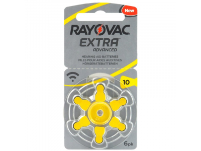 RAYOVAC Dzirdes aparāta baterija | izmērs 10 | 1.45V Rayovac Extra Advanced Zn-Air PR70 iepakojumā 6 gb.